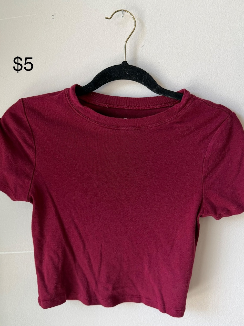 Women’s Short Sleeve Crewneck Top - Burgundy